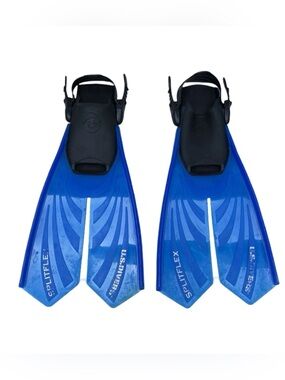 U.S. Divers Flippers Diving Fins Splitflex Swimming Blue Sz M 6.5-9.5 Adjustable